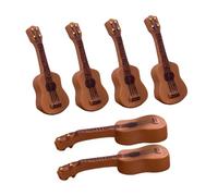COOPHYA 6Pcs Mini Guitar Model Set for Dollhouses Realistic Simulation Musical Instruments for Fairy Gardens and Home Decoration