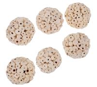 COOPHYA 6Pcs Natural Edible Soft Chew Balls Small Animal for Hamsters Rabbits Guinea Pigs Chewing Foraging Fun for Parakeets Cockatiels Squirrels and Small Pets