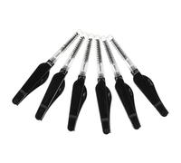 COOPHYA 6pcs Portable Eyebrow Brushes and Eyelash Combs Set, Lightweight Foldable Black Nylon and Aluminum Cosmetics Tool for Business Trips and Personal Use