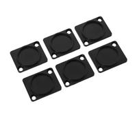 COOPHYA 6pcs Protective Cover Plate Zinc Metal Chassis Plate Universal Compatibility Blank for Chassis Connectors Black Versatile Audio Accessory for Audio Equipment Organization