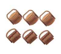 COOPHYA 6pcs Simulated Bamboo Food Box Basket Home Decor Fairy Resin Ornaments Dollhouse Accessories DIY Plant Pots Handmade Food Storage Simulation Plant Ornaments Animal Plant Pot Coffee