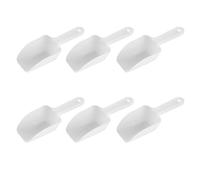 COOPHYA 6pcs White Ice Scooper Set Grip Handle, Flat-Bottom Utility Scoop Made of Sturdy Pp, Featuring Beveled Front for Maximum Product Pickup, for Kitchen, Ice, Flour, Rice