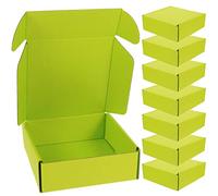 COOPHYA 8pcs Corrugated Board Package Boxes Light Green Shipping Boxes for Small Business Reusable Environmental Friendly Unique Design for Moving Small Items and Transporting Items