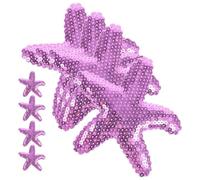 COOPHYA 8pcs Purple Star and Sea Star Hair Clips for Styling Sectioning, Artificial Leather Material, Comfortable to Wear, Hair Barrettes for Teens and Little Ones