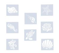 COOPHYA 8pcs Sea Animal Pattern Drawing Template Stencils Set for Educational Lightweight Pet Material Portable Design for School Projects and Creative Drawing Tools