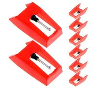 COOPHYA 8pcs Turntable Replacement Stylus Needles for Vinyl Records with Wide Compatibility and Enhanced Audio Clarity, Plastic and Aluminum Material, for Private Listening and Family