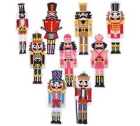 COOPHYA 9pcs Nutcracker Embroidery Appliques Patches for Clothing Decoration, Easy to Use Polyester Sew-on Patches for Pants and Coat DIY Reinforcing Clothing Accessories