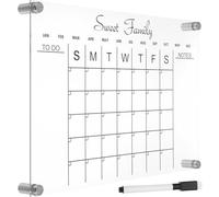 COOPHYA Acrylic Dry Erase Board Message Writing Board for Fridge Calendar Kitchen Organisation Desktop Dry Erase Calendar for Meal Planner and Shopping List