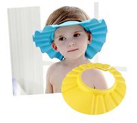COOPHYA Adjustable Baby Shower Cap Bath Shower Hat Waterproof Eva Material Yellow Ultra-Light for Infant Hair Washing Bathing Protector