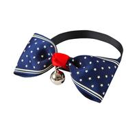 COOPHYA Adjustable Blue Cat Bow Tie Collar with Bell, Ribbon and Plastic Material, Stylish and Lovely Pet Collar for Kitten Photo and Pet Sports