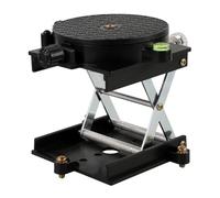 COOPHYA Adjustable Lifting Jack Platform Stand Lab Platform Aluminium Alloy Black Sturdy High Precision Measurement Leveling Machine Lift for Industrial Workbench