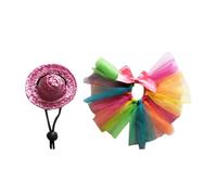 COOPHYA Adorable Lizard Costume Lightweight Pet Outfits with Colorful Tutu and Hat for Bearded Dragons Geckos and Reptiles Party Cosplay