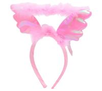 COOPHYA Angel Headband to Create a Lively Atmosphere with Pink Plush Ring and Wings 2pcs Comfortable Touch Hair Accessories for Party and Costume Events