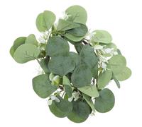 COOPHYA Artistic Green Artificial Leaves Candle Wreath Ring with Pe Fabric Material for Festive Craft and Displaying on A Mantel, Adding A Festival Touch to Christmas and Winter Holidays