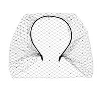 COOPHYA Black Hat with Veil Mesh Fabric Netting Set Featuring Comfortable Lightweight Fabric Material and Fine Craftsmanship for Weddings and Tea Parties with A Fashionable Design