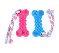 COOPHYA Bone Shape Rubber and Cotton Dog Chew for Pets, Strong Tooth Cleaning and Interactive Play Chew for Dogs, Sturdy Bite-resistant Molar for Healthy Teeth Random Color