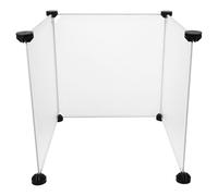 COOPHYA Cat Litter Box Splash Guard and 8 Buckles 3pcs White with High Sided Design Effective Litter Control Privacy Screen Easy Maintenance Resin Ramp for Large Cats