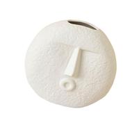 COOPHYA Ceramic Pot Human Face Shaped Abstract Vase White Minimalist Creative Floral Arrangement Home Decoration Nordic Style Desk Ornament