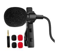 COOPHYA Clip-on Lavalier Microphone 3.5mm Lightweight Mini Microphone with Plastic and Metal Build for Computers and Cameras, for Outdoor Lectures and Interviews, Hands-free Recording