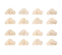 COOPHYA Cloud Shaped Wooden Photo Discs Double Sided Monthly Marker Cards for Newborn Photography Durable Keepsake for First Year Milestones