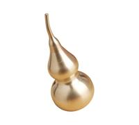 COOPHYA Copper Gourd Ornament Chic and Delicate for Tabletop Decoration, Non-fading Golden Hollow Feng Shui Sculpture Desktop Adornment for Home and Office