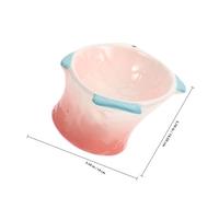 COOPHYA Creative Pink Fish-shaped Raised Cat Food Dish Shallow Bowl Protective Pet Feeder Ceramic Easy-clean Decorative Treats Plate for Comfortable Feeding