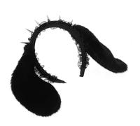 COOPHYA Dark-style Punk Spiked Lace Bunny Headband Gothic Studded Cosplay Hair Accessory for Women Halloween Party Rabbit Ears Hairband Design