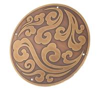 COOPHYA Decorative Applique Antique Style Carved Applique Decoration 5.50x5.50x0.04in Brass Practical to Use Enhance Aesthetic Appeal for Home Background Wall Decoration