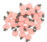 COOPHYA DIY Accessories with Fine Workmanship Simulation Peach Charms 30pcs in Bright Pink Plastic for Earring Decoration and Crafting Phone Case Adornments