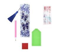 COOPHYA DIY Rhinestone Art Bookmark Kit with Adhesive Plastic and Leather Materials, Includes Tassel Lanyard, Stereoscopic Effects, and DIY Book Page Marking