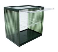 COOPHYA Double-layer Bread Box with Lid, Reusable Plastic Kitchen Food Storage Container, Tabletop Bread Holder for Home and Bakery Use, Green