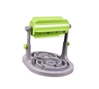 COOPHYA Drum-Type Slow Eating Feeder Food Leaking Plastic Dispenser Green for Training Dogs and Cats