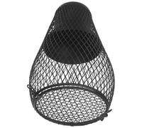 COOPHYA E27 Reptile Heat Lamp Protector Iron Mesh Shade for Bird Cages | Black Open-bottom Design, Efficient Heat Dissipation, Helps Prevent PET Burns in Enclosures and Terrariums