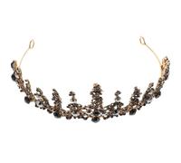 COOPHYA Elegant Black Baroque Crown Headdress for Wedding Brides, Alloy Material with Excellent Workmanship, Sturdy and Not Easy to Break, for Bridal Party Or Princess Party