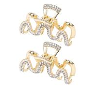 COOPHYA Elegant Hair Accessories Small Hair Clips with Wave Design 2pcs Alloy Jaw Clips to Create Casual Hairstyles for Women for Office and Going