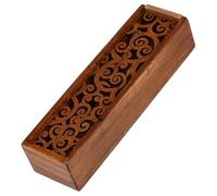 COOPHYA Elegant Lace Cutout Wooden Pencil Box Desk Pen Organizer Storage Box for Women Wood Pencil Case for Boys