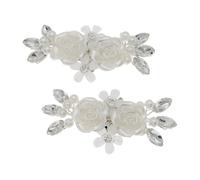 COOPHYA Elegant Pearl Flower Shoe Clips for Women Lightweight Decorative Shoe Jewelry Charms Reusable Bridal Accessories for Wedding Party Date and Special Occasions