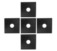 COOPHYA Escutcheon Cleaning Shower for Plate Arm Split with Square 5pcs Design, Black Abs Plumbing Cover Flange, Fits 22mm Pipe, Sits Flush Against Simplifies and Tiles for Homes Hotels
