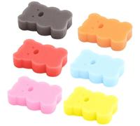 COOPHYA Exfoliating Bath Sponge 6Pcs Soft Cartoon Bear Design for Showering and Gentle Skin Cleaning