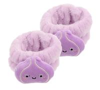 COOPHYA Face Wash Wristbands Versatile Cloth Wristbands Absorbent Coral Fleece 1 Pair with Cute Onion Design Prevent Liquid Spills for Skincare Routine and Daily Use