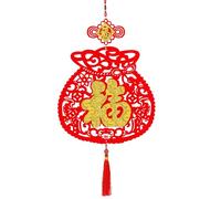 COOPHYA Festive Hanging Pendant Chinese Style Pendant Felt Flocked Cloth Create Festive Atmosphere Easy to Be Hung Overseas Chinese Hotel Supermarket Home Hanging Decor Spring Festival