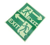 COOPHYA Glow in the Exit Stickers 2Pcs, Self-Adhesive Directional Sign Stickers Graphics for Fire Exit Emergency and Floor Guide, Reflective Luminous Door Safety Decals