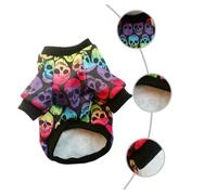 COOPHYA Halloween Pet Sweater Skull Head Printed Dog Costume, Colorful Ghost Hoodie for Dogs, Medium Size Pet Party Clothes for Halloween Festival
