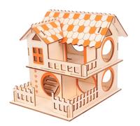 COOPHYA Hamster House Wooden Hut Play Chew Bite-resistant 2-layer Design Quality Wood Material Resting Place Small Pet Hideout