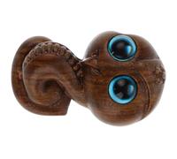 COOPHYA Hand-carved Wooden Snake Pendant Keychain with Elegant Texture Artistic Zodiac Snake Figurine Collectible for Living Room and Bedroom Decor