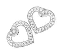 COOPHYA Heart Pearl Rhinestone Shoe Clips Detachable Buckles for Formal Occasion High Heels Wedding Accessories, Silver Tone, 1 Pair