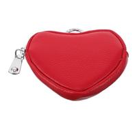 COOPHYA Heart Shaped Coin Purse Small Change Purse Creative Fake Leather Compact Design Female Handheld Wallet with Keychain for Shopping and Work Commutes