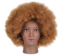 COOPHYA Heat-resistant Short Curly Wig for Black Women Synthetic Afro Hair with Fluffy Volume Easy Maintenance Natural Style for Cosplay Parties and Daily Wear