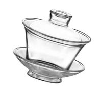COOPHYA Heat Retention Glass Tea Bowl with Thickened Lid, Creative Chinese Style Teacup for Family Use and Home Decor, Sturdy Glass Teaware for Collection and Everyday Tea Brewing
