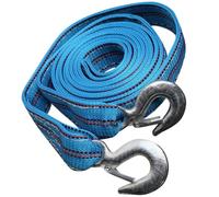 COOPHYA Heavy Duty Tow Rope with Hooks for Car Towing, 5 Ton Capacity Polyester and Steel Material, 4 Metre Practical Strap with Good Toughness, for Emergency and Traveling Use
